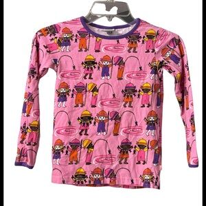 småfolk Girls SZ 7-8 children fishing Print long sleeve T-shirt